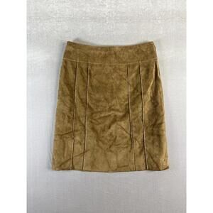 Ann Taylor Suede Leather Skirt 6 Brown Lined A Line Career Office Fall